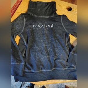 J. America Black 'resolved' High Neck Sweatshirt